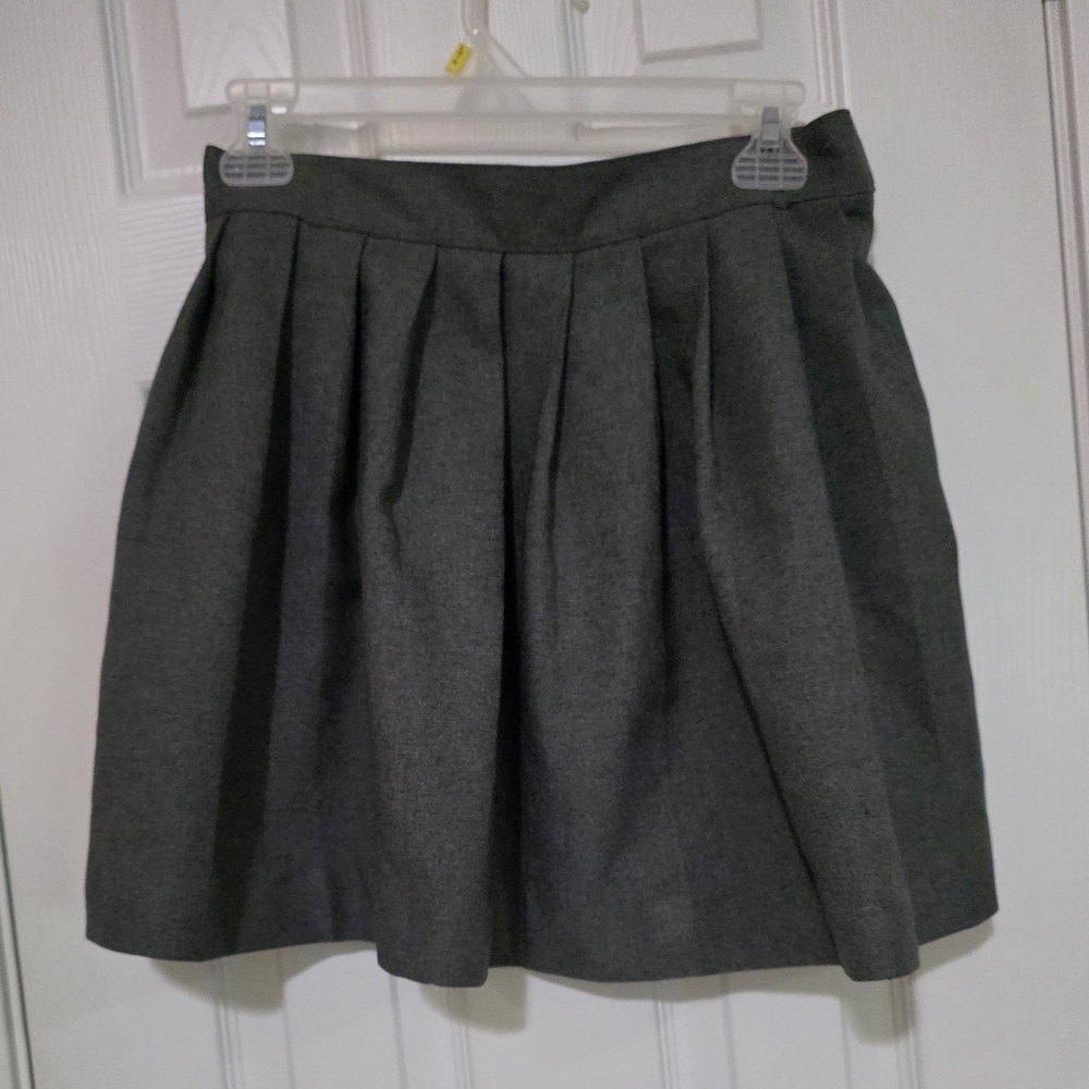 French Toast Charcoal School A-Line Skirt
